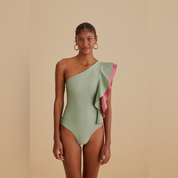 FARM Rio Other - Farm Rio Green Ruffle One Piece Swimsuit, Size Medium, $240